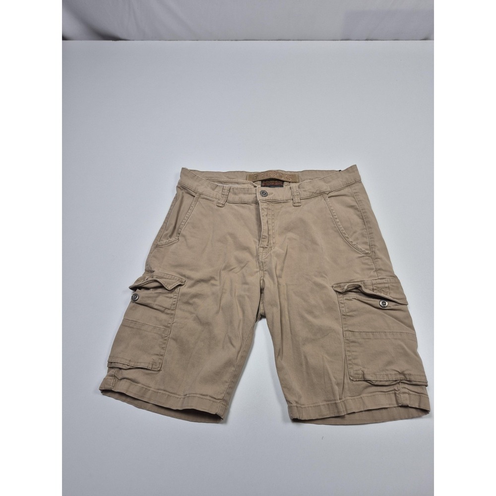 Original Paperbacks Cargo Shorts Mens 33 Beige Canvas 10" Inseam Stretch Cotton